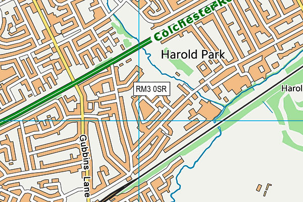 RM3 0SR map - OS VectorMap District (Ordnance Survey)