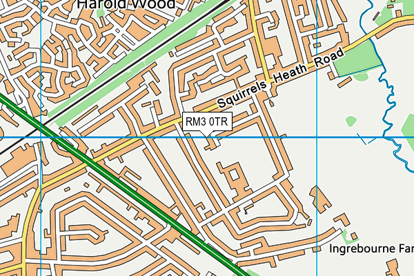 RM3 0TR map - OS VectorMap District (Ordnance Survey)