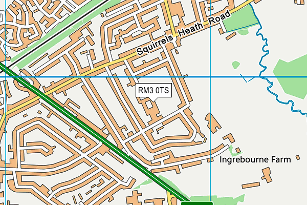 Redden Court School map (RM3 0TS) - OS VectorMap District (Ordnance Survey)