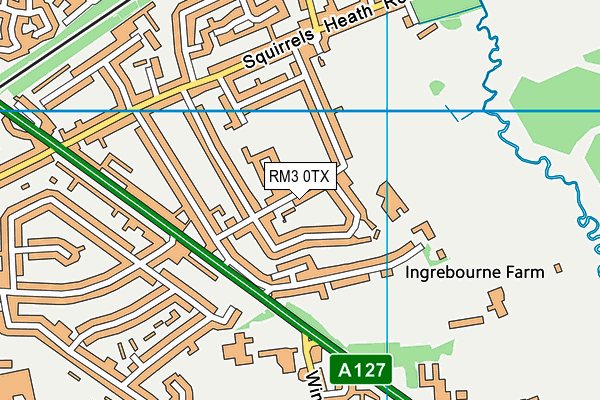RM3 0TX map - OS VectorMap District (Ordnance Survey)