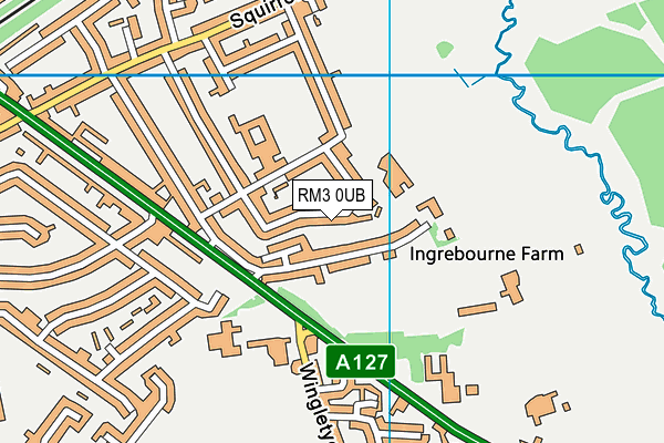 RM3 0UB map - OS VectorMap District (Ordnance Survey)