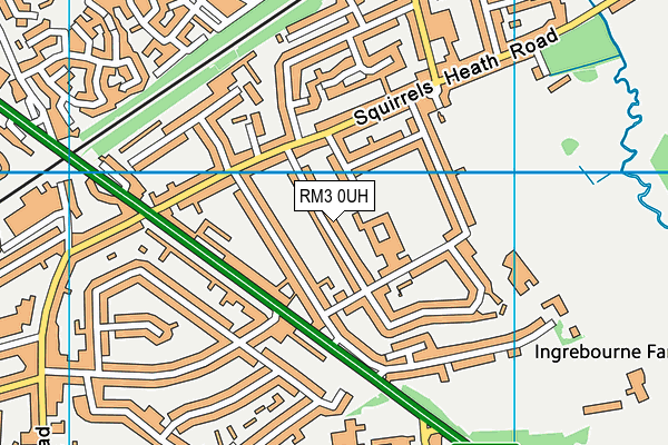 RM3 0UH map - OS VectorMap District (Ordnance Survey)