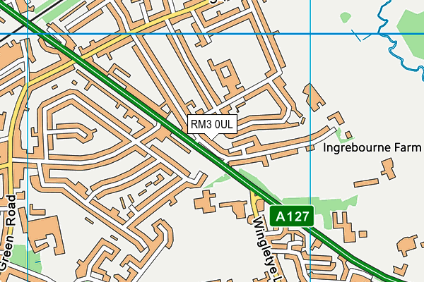 RM3 0UL map - OS VectorMap District (Ordnance Survey)