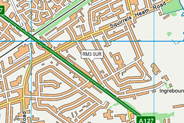 RM3 0UR map - OS VectorMap District (Ordnance Survey)