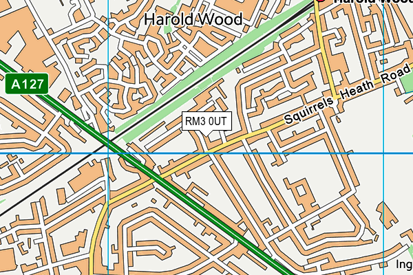 RM3 0UT map - OS VectorMap District (Ordnance Survey)