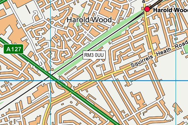 RM3 0UU map - OS VectorMap District (Ordnance Survey)