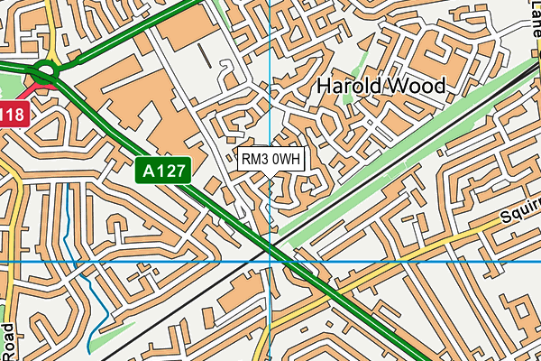 RM3 0WH map - OS VectorMap District (Ordnance Survey)