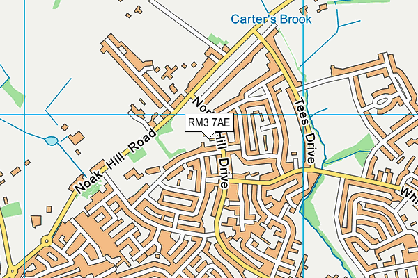 RM3 7AE map - OS VectorMap District (Ordnance Survey)