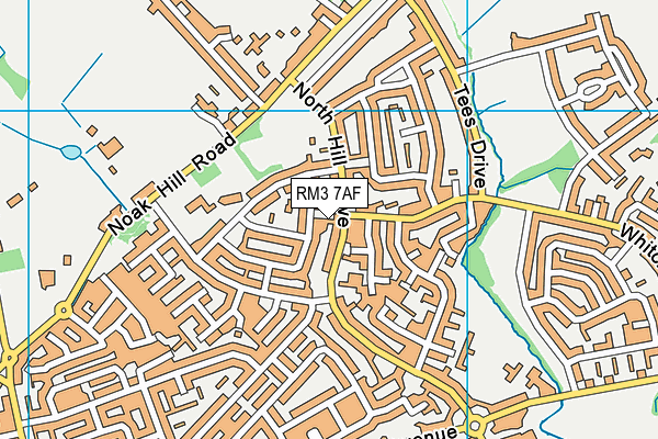 RM3 7AF map - OS VectorMap District (Ordnance Survey)