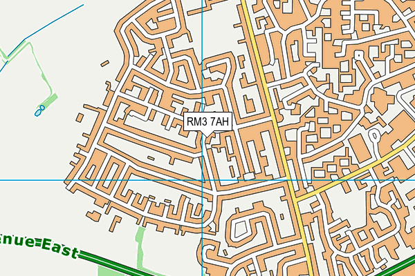RM3 7AH map - OS VectorMap District (Ordnance Survey)