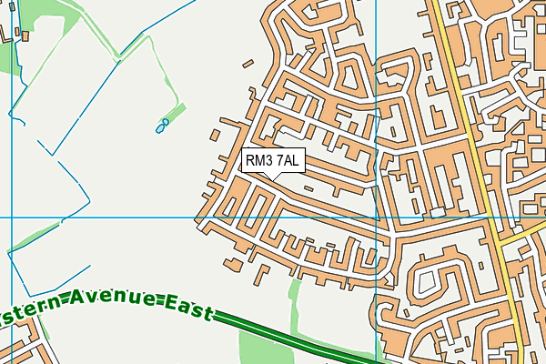 RM3 7AL map - OS VectorMap District (Ordnance Survey)