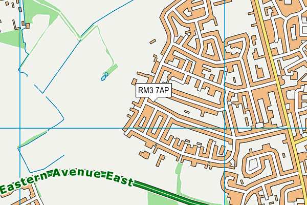 RM3 7AP map - OS VectorMap District (Ordnance Survey)
