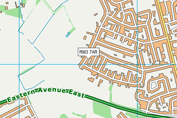 RM3 7AR map - OS VectorMap District (Ordnance Survey)