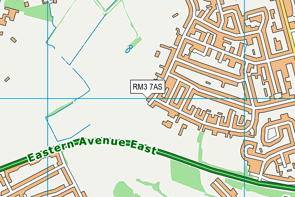 RM3 7AS map - OS VectorMap District (Ordnance Survey)
