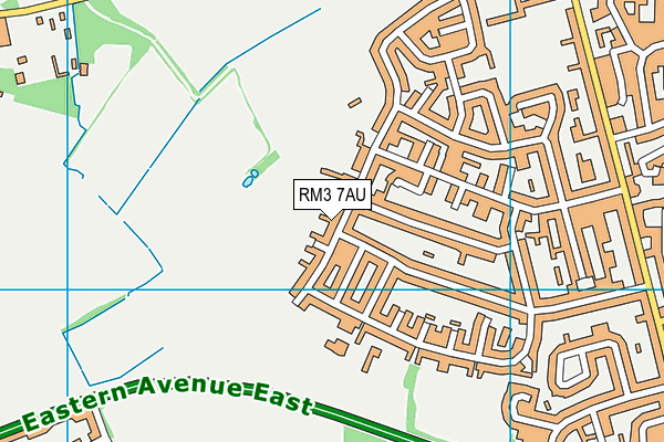 RM3 7AU map - OS VectorMap District (Ordnance Survey)