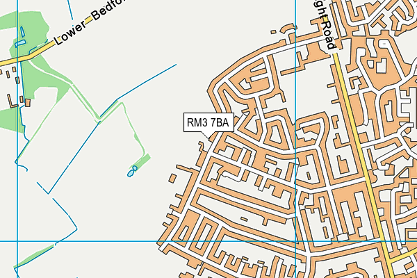 RM3 7BA map - OS VectorMap District (Ordnance Survey)