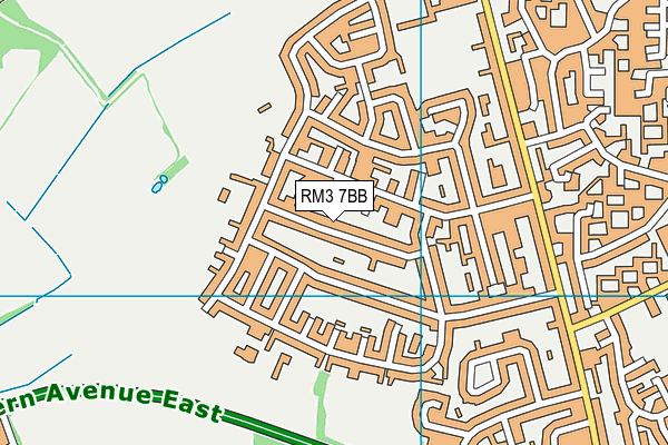 RM3 7BB map - OS VectorMap District (Ordnance Survey)