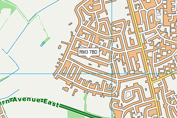 RM3 7BD map - OS VectorMap District (Ordnance Survey)