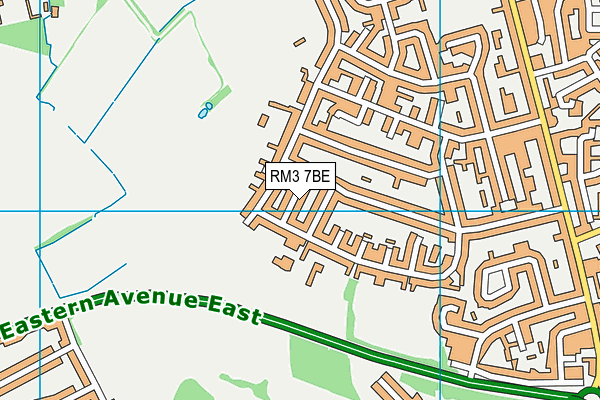 RM3 7BE map - OS VectorMap District (Ordnance Survey)