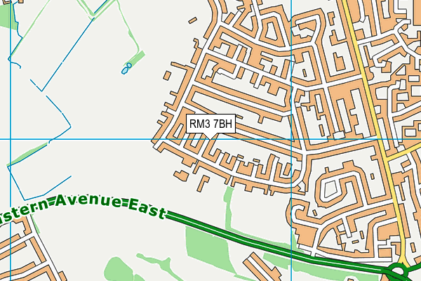 RM3 7BH map - OS VectorMap District (Ordnance Survey)