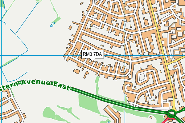 RM3 7DA map - OS VectorMap District (Ordnance Survey)