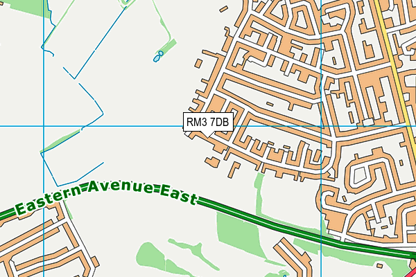 RM3 7DB map - OS VectorMap District (Ordnance Survey)