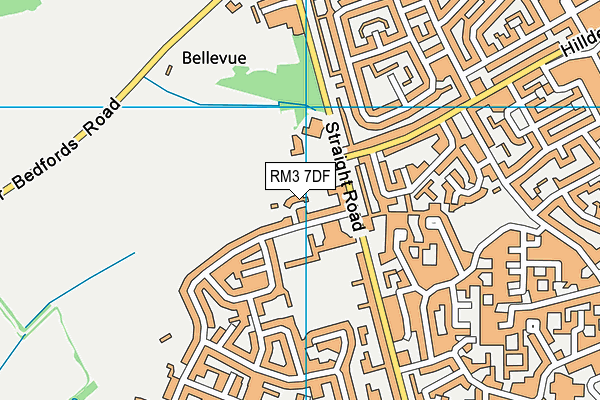 RM3 7DF map - OS VectorMap District (Ordnance Survey)
