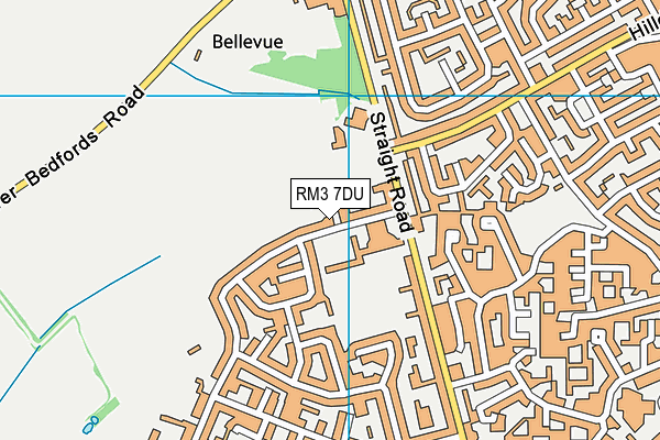 RM3 7DU map - OS VectorMap District (Ordnance Survey)