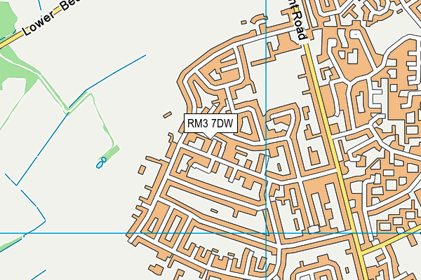 RM3 7DW map - OS VectorMap District (Ordnance Survey)