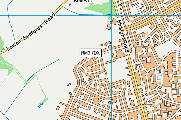 RM3 7DX map - OS VectorMap District (Ordnance Survey)