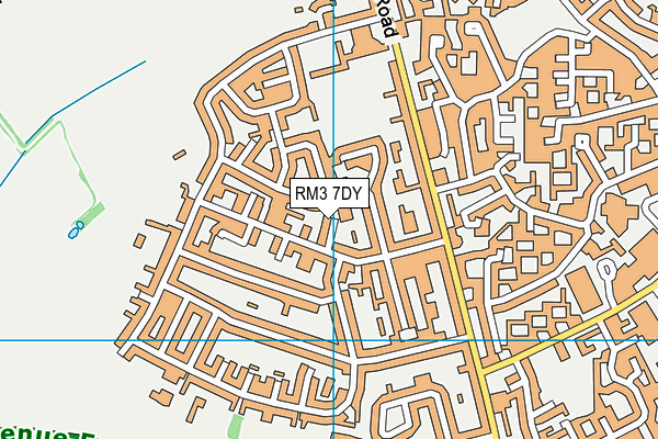 RM3 7DY map - OS VectorMap District (Ordnance Survey)