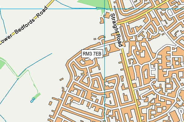 RM3 7EB map - OS VectorMap District (Ordnance Survey)