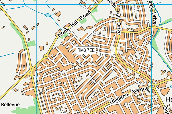 RM3 7EE map - OS VectorMap District (Ordnance Survey)