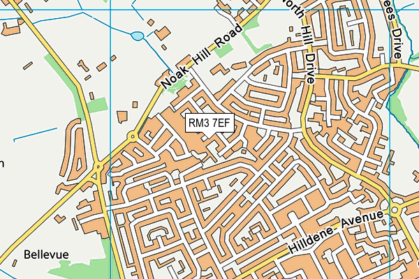 RM3 7EF map - OS VectorMap District (Ordnance Survey)