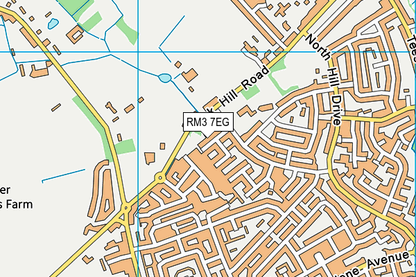 RM3 7EG map - OS VectorMap District (Ordnance Survey)