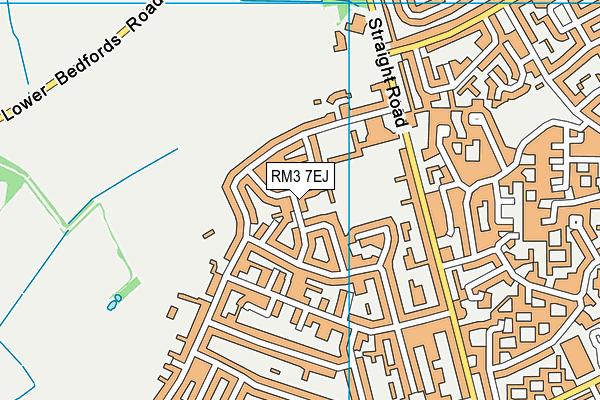 RM3 7EJ map - OS VectorMap District (Ordnance Survey)
