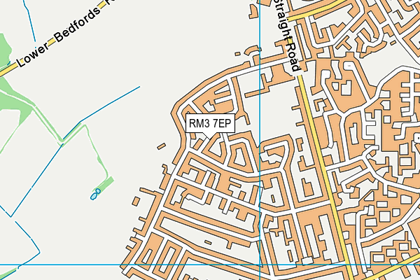 RM3 7EP map - OS VectorMap District (Ordnance Survey)