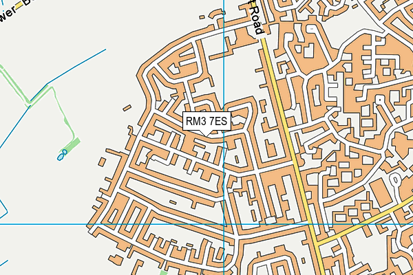 RM3 7ES map - OS VectorMap District (Ordnance Survey)