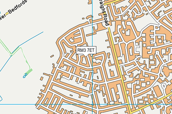 RM3 7ET map - OS VectorMap District (Ordnance Survey)
