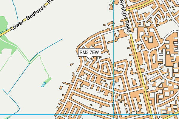 RM3 7EW map - OS VectorMap District (Ordnance Survey)