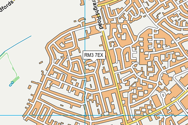 RM3 7EX map - OS VectorMap District (Ordnance Survey)