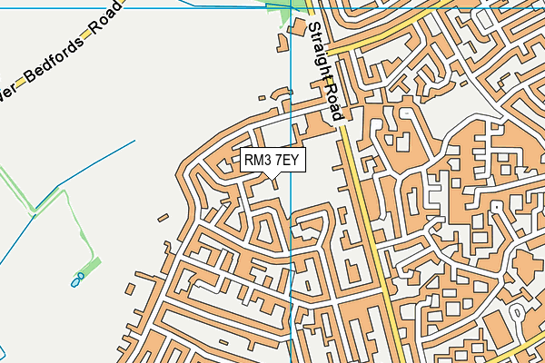 RM3 7EY map - OS VectorMap District (Ordnance Survey)