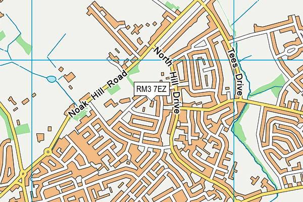 RM3 7EZ map - OS VectorMap District (Ordnance Survey)