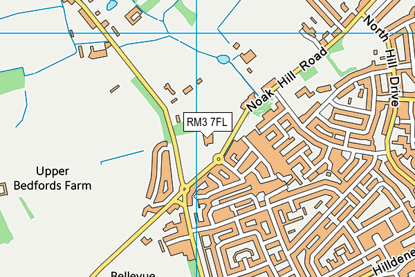 RM3 7FL map - OS VectorMap District (Ordnance Survey)