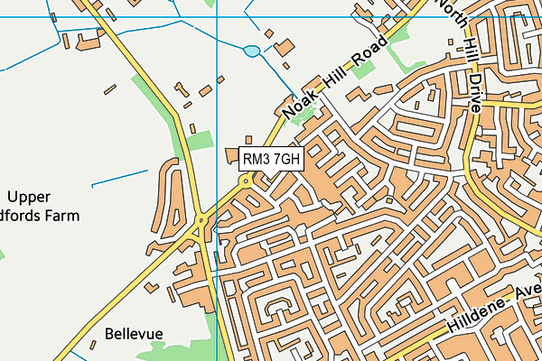 RM3 7GH map - OS VectorMap District (Ordnance Survey)