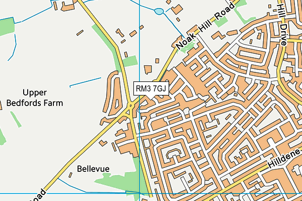 RM3 7GJ map - OS VectorMap District (Ordnance Survey)