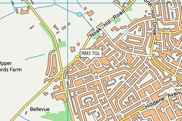 RM3 7GL map - OS VectorMap District (Ordnance Survey)