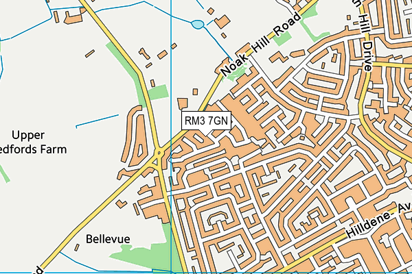 RM3 7GN map - OS VectorMap District (Ordnance Survey)