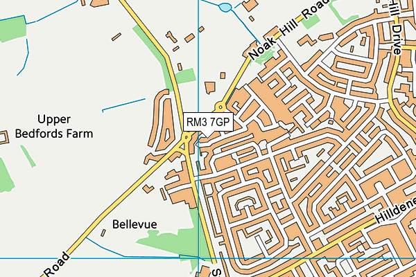 RM3 7GP map - OS VectorMap District (Ordnance Survey)