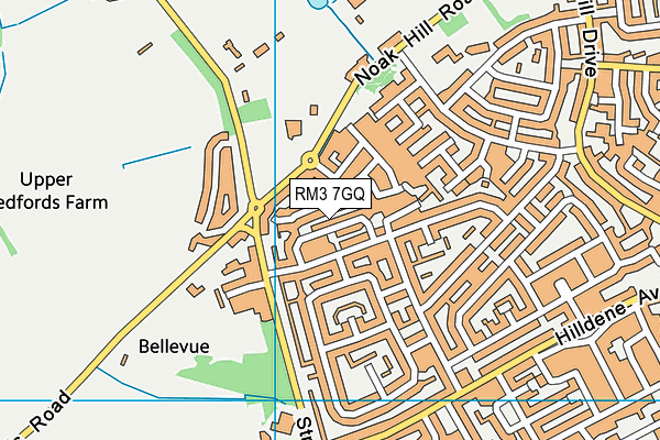 RM3 7GQ map - OS VectorMap District (Ordnance Survey)